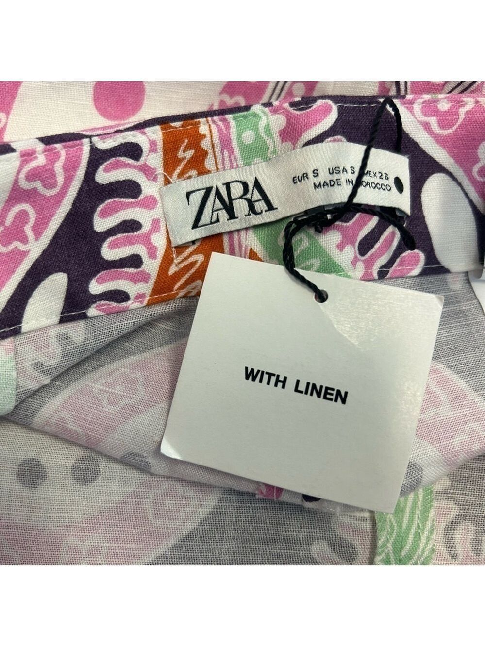 Zara paisley multicoloured printed retro bohemian flare pants - Picture 7 of 15